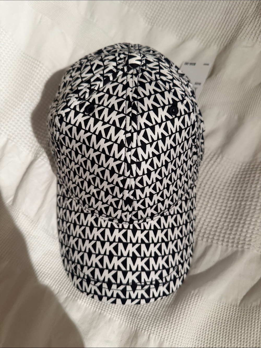 Michael Kors Black & White MK Logo Baseball Cap